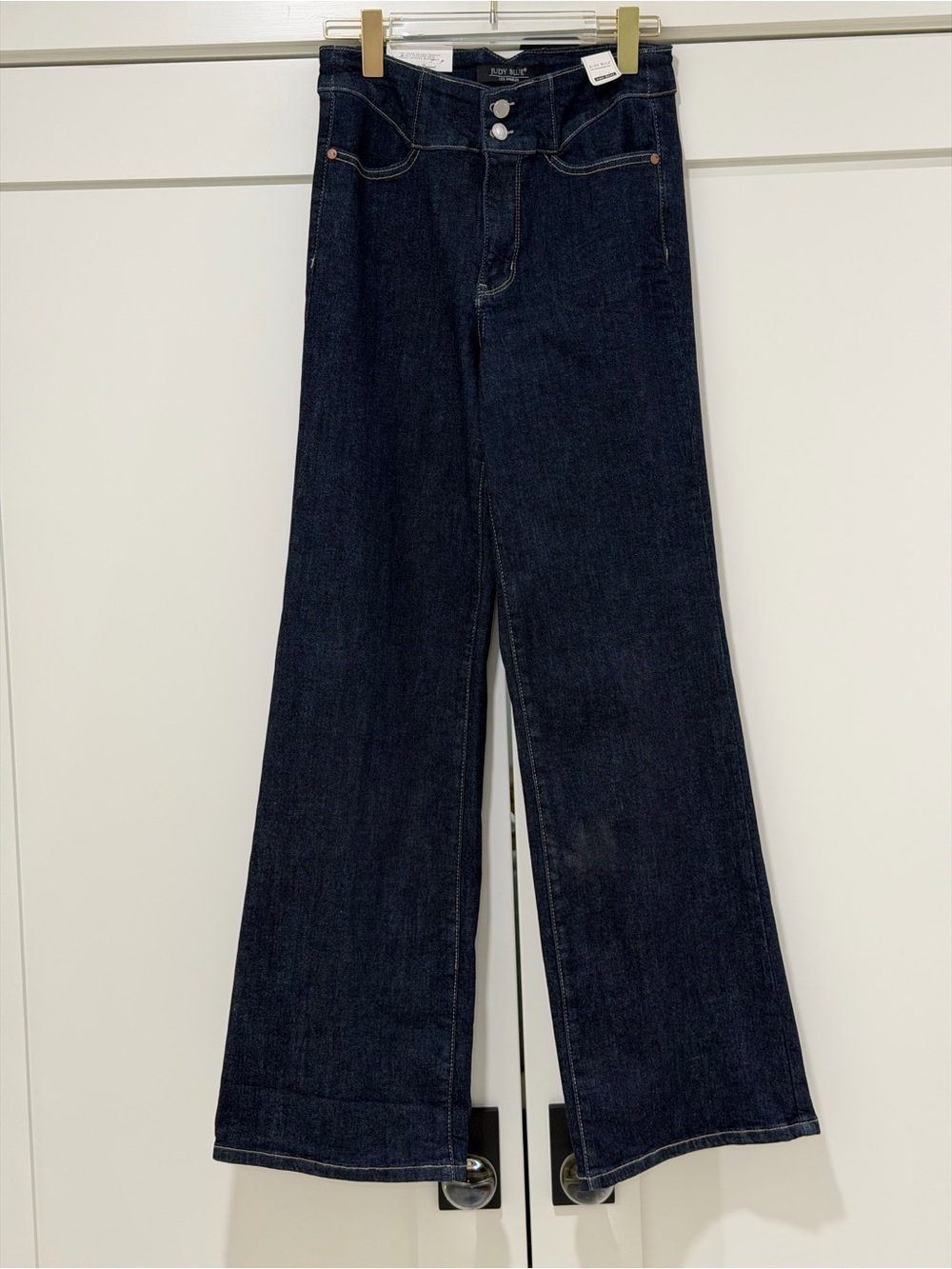 NWT Judy Blue High Waist Wide Leg Dark Wash Jeans Size 5/27